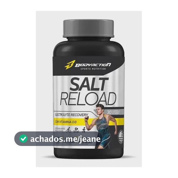 Suplemento De Capsula De Sal Bodyaction Salt Reload 30 Caps Sabor Sem sabor