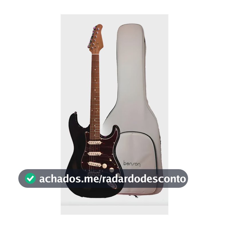 Guitarra Benson Stratocaster Hardy 901 BK/TT Captação SSS Wilkinson Preta