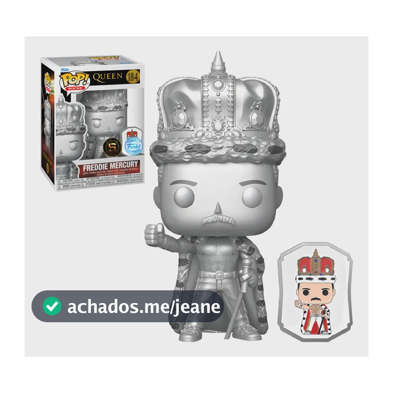 Funko Pop Rock Queen Freddie Mercury King Com Pin 184