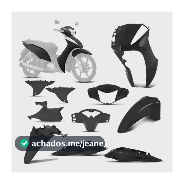 Kit Carenagem Biz 125 100 Ano 2011 2012 2013 2014 2015 Ks Es Preto