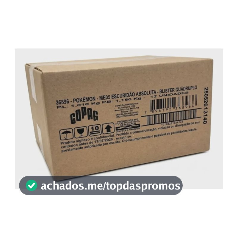 Pokémon Case 12 Blister Quadruplo Escuridão Absoluta Copag Português