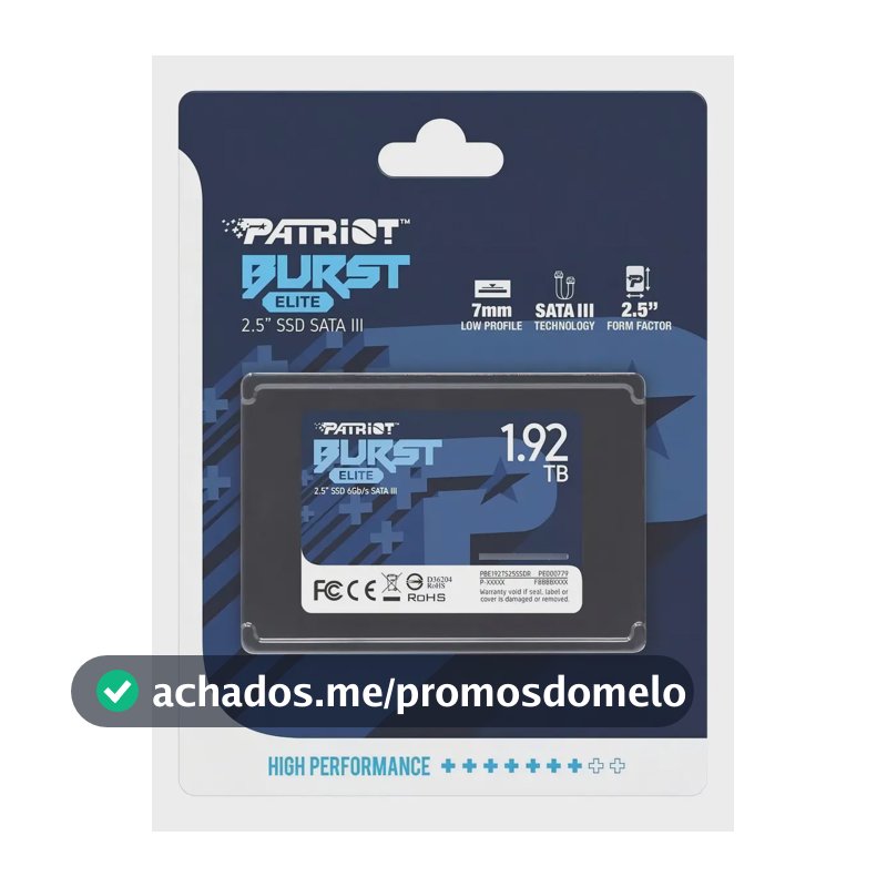 Disco Sólido Interno Patriot Burst Elite 1,92 Tb Sata Iii Pr Cor Preto