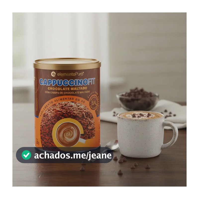 Cappuccino Fit ElementoPuro Chocolate Maltado Com Whey Protein E Colágeno 200g