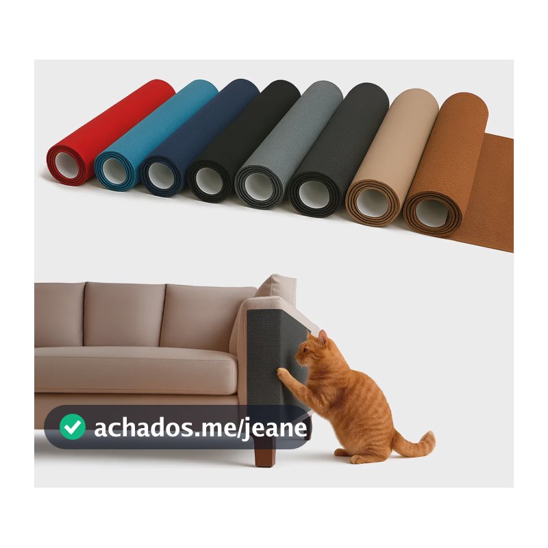 Arranhador E Protetor De Sofá Adesivo Gatos 100cmx50cm Cinza Cinza