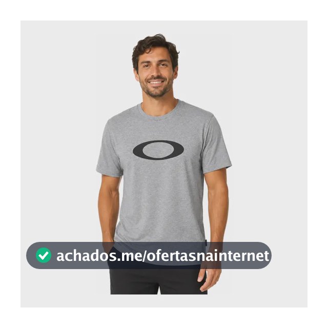 Camiseta Oakley Logotipo O-ellipse Cinza Original