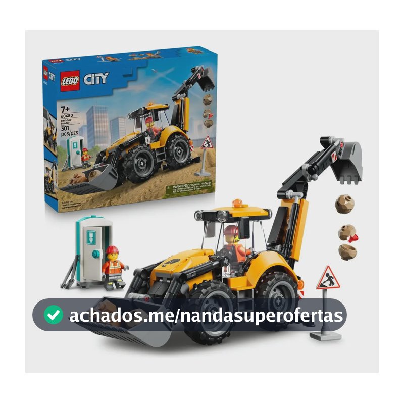 Retroescavadeira LEGO City 60480 amarela