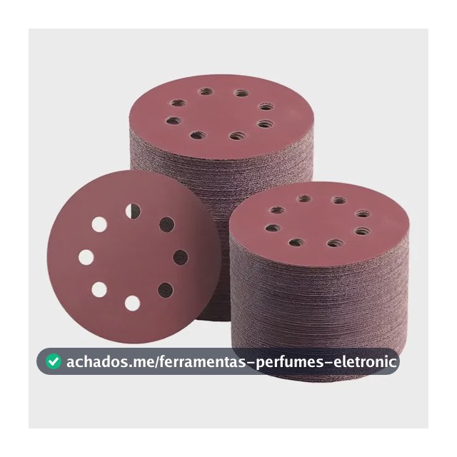 50 Disco Pluma Lixa 125mm 8 Furo Lixadeira Roto Orbital