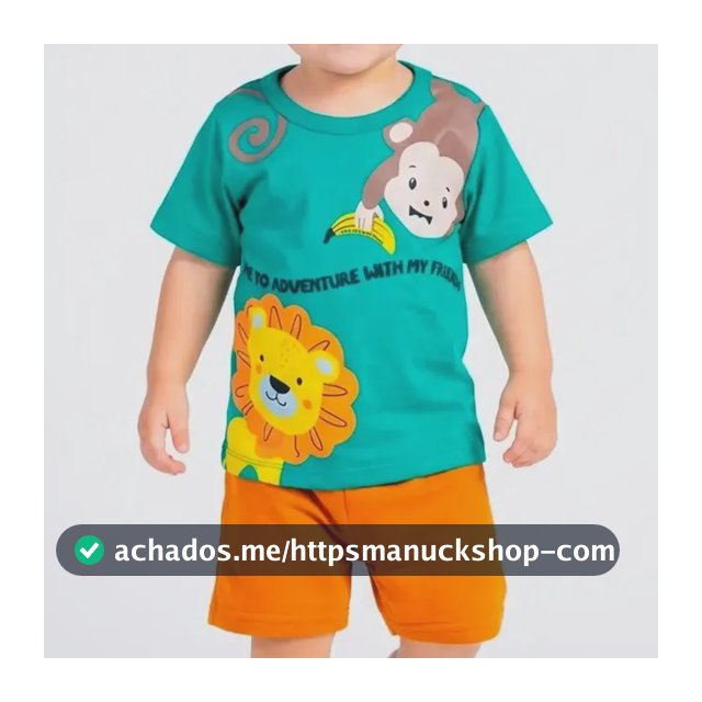 Conjunto De Bebe Menino Masculino Infantil Verão De Algodão Safari C0125 3 (veste 2 Anos)