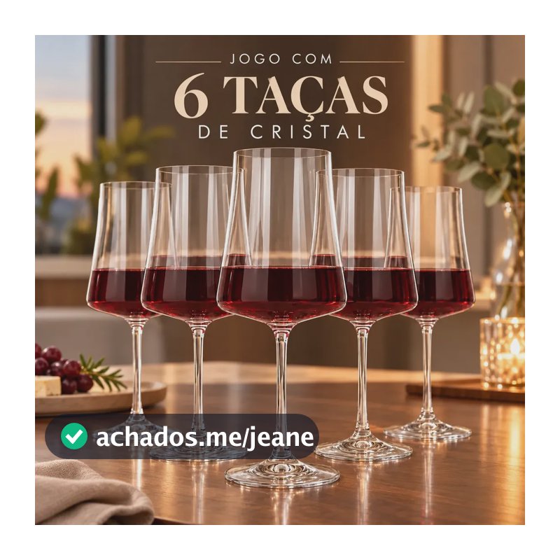 Jogo 6 Taças Cristal Titanium 560ml Vinho Tinto Branco Água Xtra Bohemia