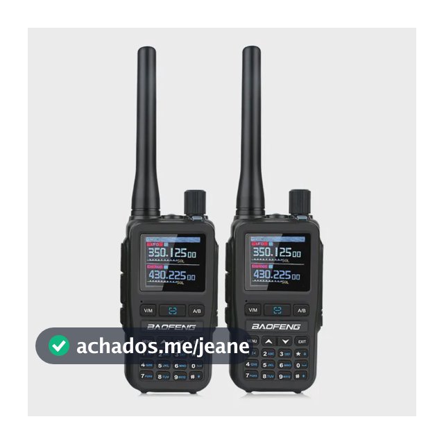 Kit 2 Rádios Comunicadores Baofeng Uv-5r Mini Multibanda 5w Programação Por App Bateria 1600mah Carregamento Usb-c Preto Multi Band 7.4v