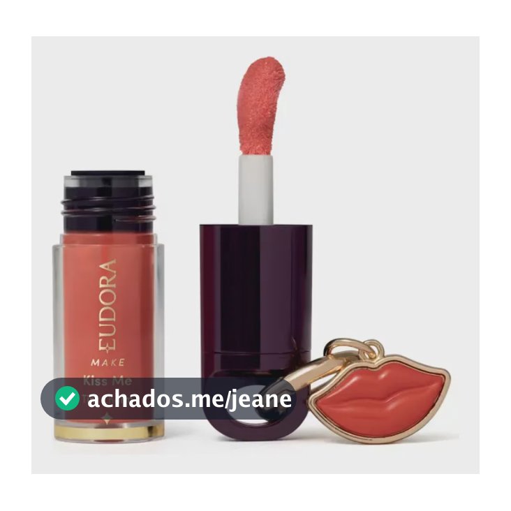 Lip Oil Tint Charm Eudora Make Kiss Me 2ml Com Pingente Pink