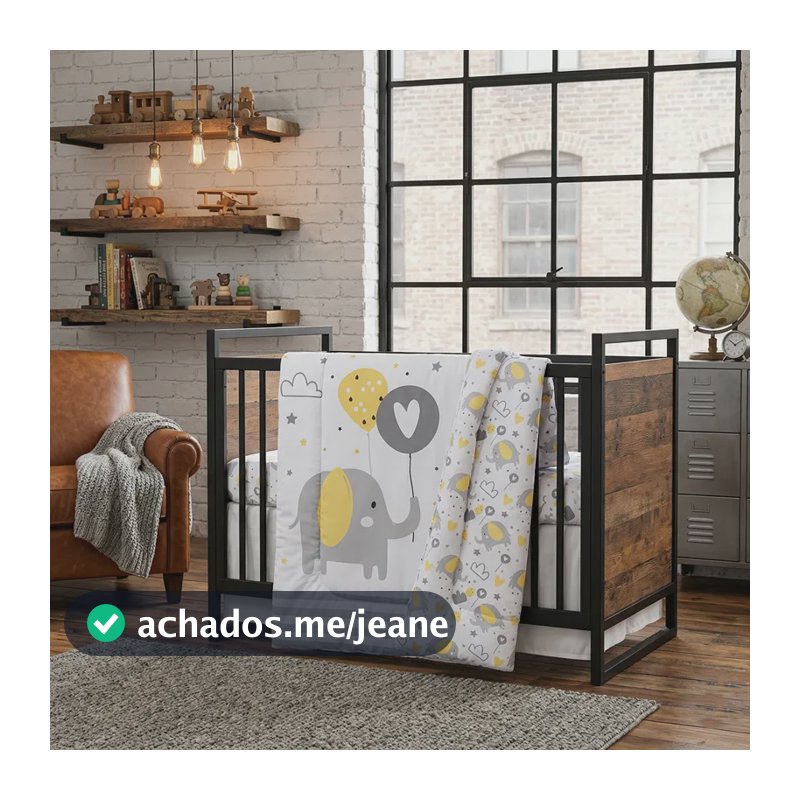 Edredom Bebe Dupla Face Para Berço Specialle Premium Menino Bernardo Amarelo