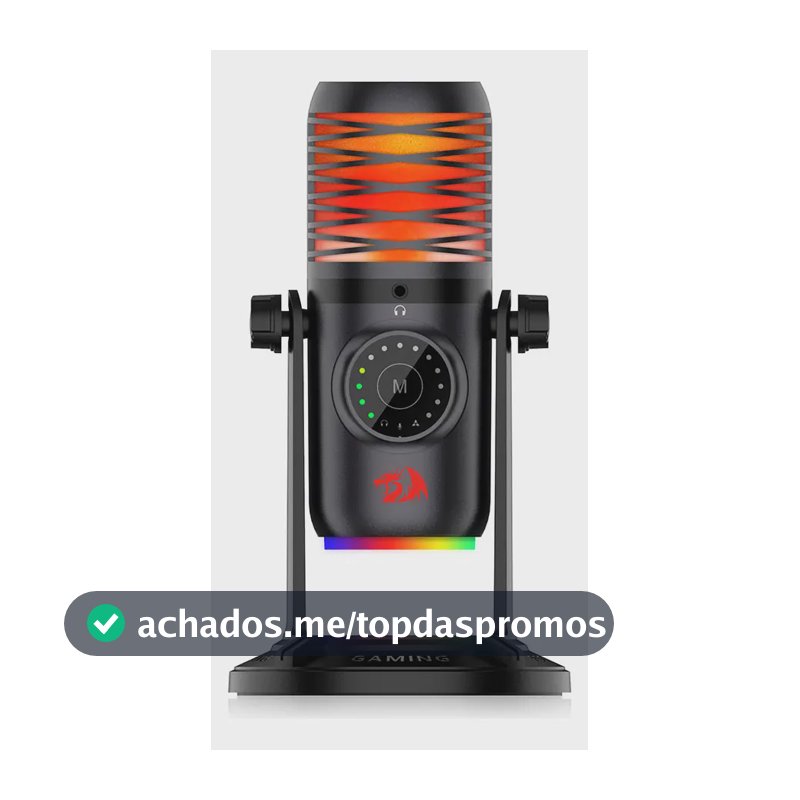 Microfone Gamer Redragon Stellaris RGB Preto Condensador