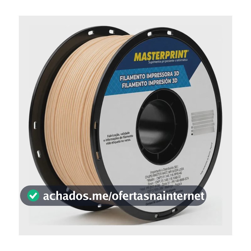 Filamento Impressora 3d Petg Bege Skin Pele 1,75mm 1kg Resistente Master Print