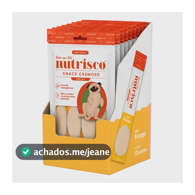 Snack Cremoso Cães Nutrisco Frango Caixa 48 Sachês