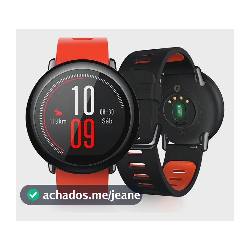 Relógio inteligente Amazfit Pace Orange, 2 GB, cor de malha GPS, cor da moldura laranja, cor preta, cor preta