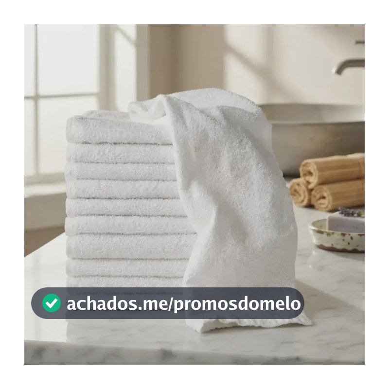 Kit 12 Toalhas De Rosto Salão De Beleza Simples - Branco