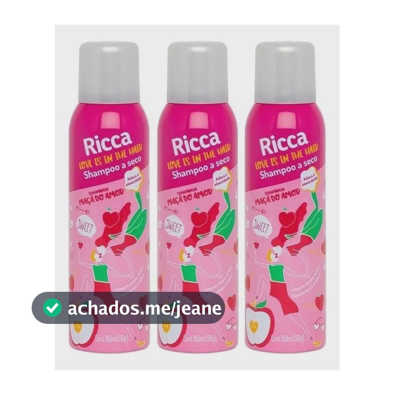 Shampoo A Seco Ricca Maça Do Amor 150ml 3und
