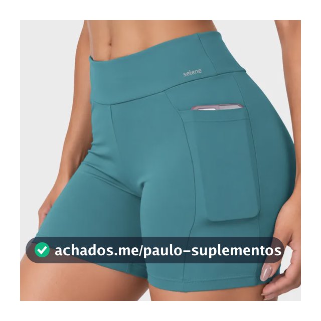 Short Com Bolso Selene Suplex Fitness Zero Transparência