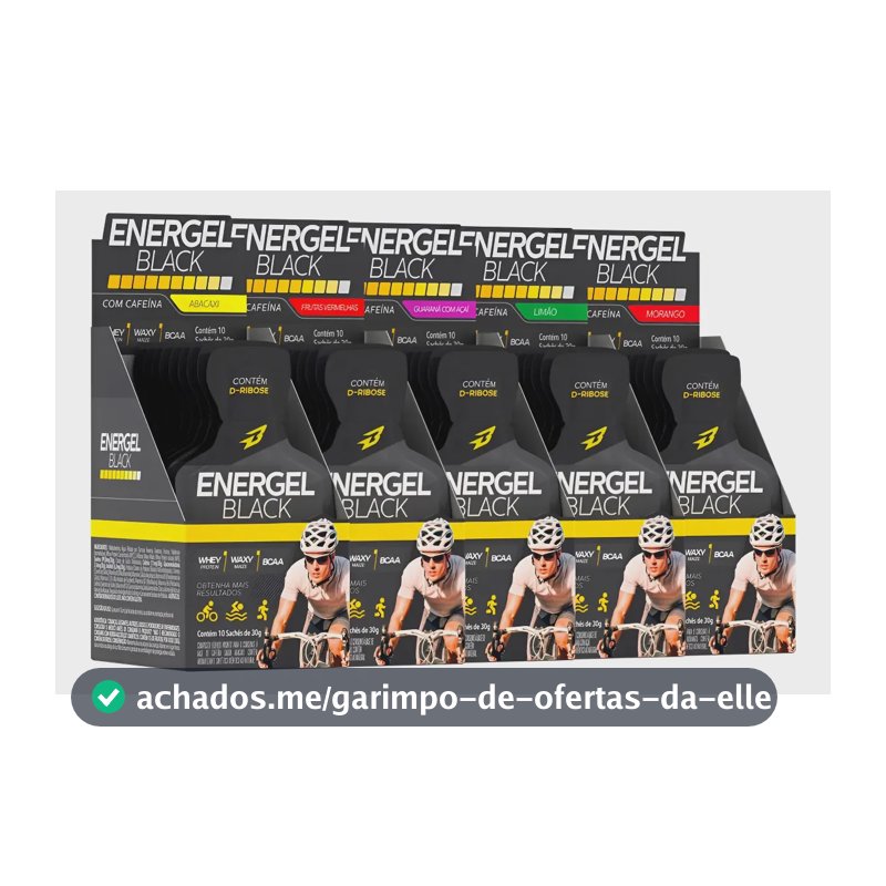 5x Gel Energel Black Cx 10 Sachês 50 Sachês Bodyaction 1x Sabor De Cada