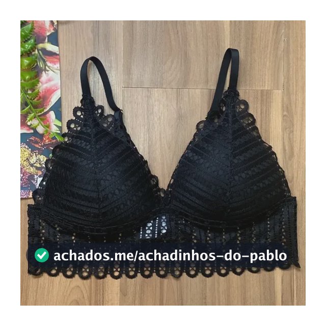 Cropped Feminino Melin Moda Top De Renda Com Bojo Fashion