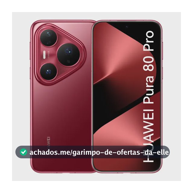 Smartphone HUAWEI Pura 80 Pro 12GB+512GB Câmera Ultra-iluminação de 1 Polegada Câmera Teleobjetiva Macro Ultra-iluminação Cancelamento de Ruído por IA 5.17 Ah Dual SuperCharge Celular Vermelho