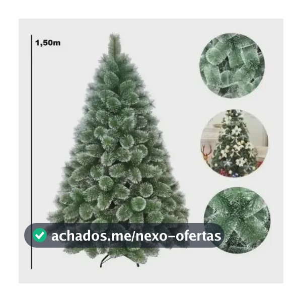 Árvore De Natal Pinheiro Neve 1,50m 260 Galhos Pom Pom Verde Com Pontas Nevada Grande Pinheiro Toque De Neve Cheia Luxo LuvinCo