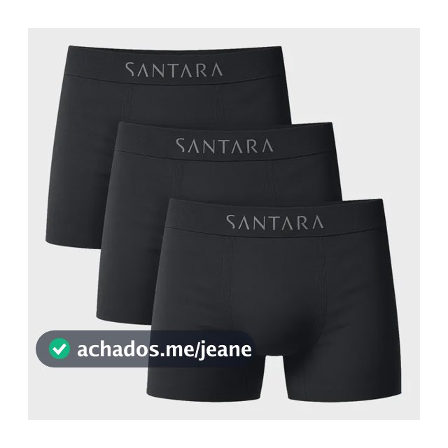 Kit 3 Cuecas Boxer Masculina Microfibra Premium Santara