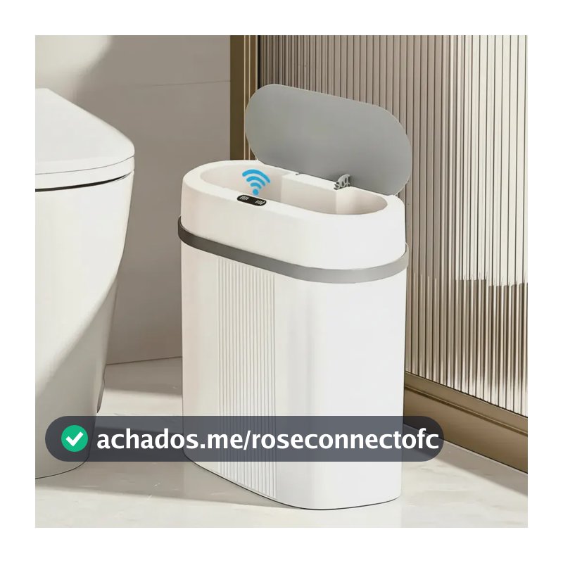 Lixeira Automática Eletrônica Sensor Inteligente - 12 Litros Branco