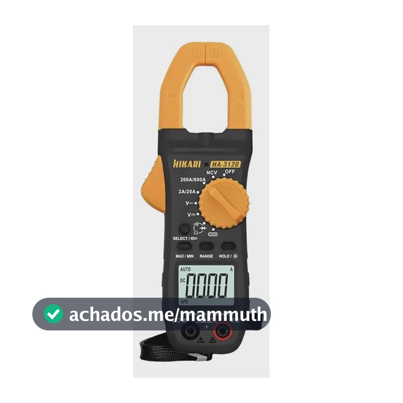 Alicate Amperímetro Digital Hikari HA-3120 600A True RMS NCV Lanterna