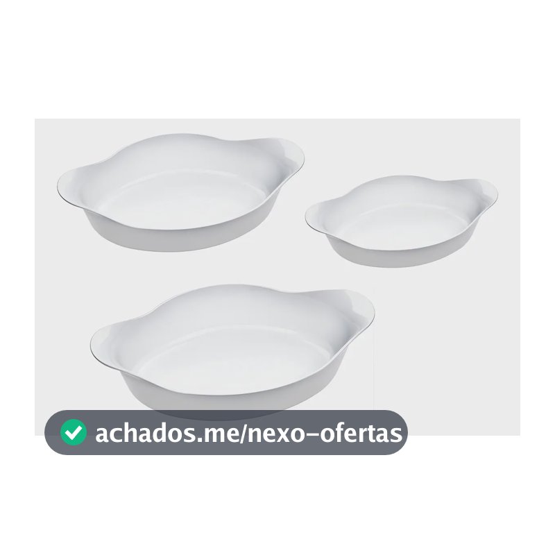 Kit De Assadeiras Marinex Opaline Oval 3 Peças