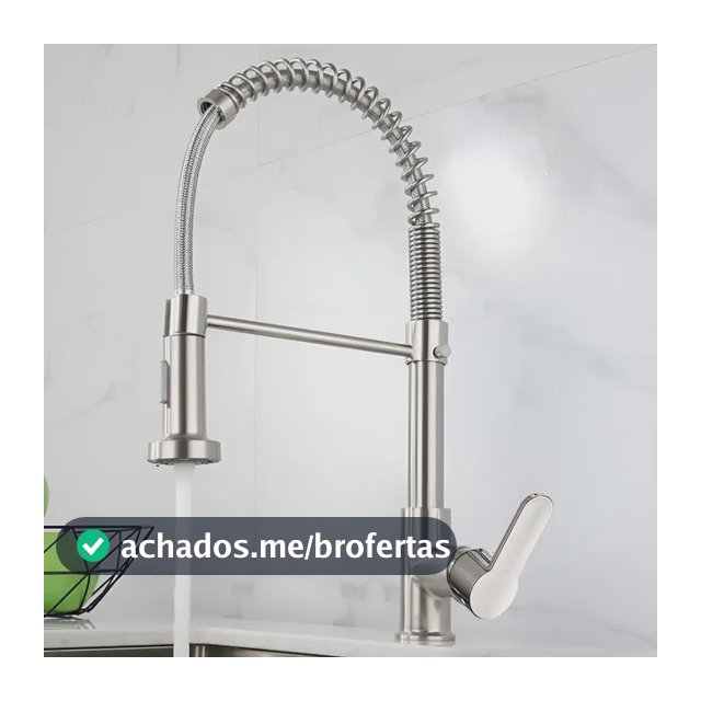 Torneira Cozinha Gourmet Bancada Flexível Monocomando Pia Prateado B22-silvery