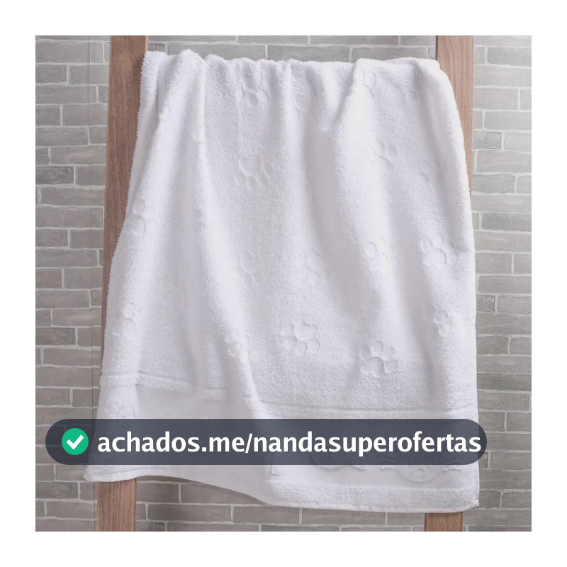 Toalha De Banho Pet Cachorro Gato Profissional Cor Branco