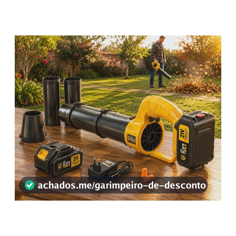 Soprador De Folhas E Resíduos A Bateria 21v Turbo P/ Jardim Amarelo 127/220v