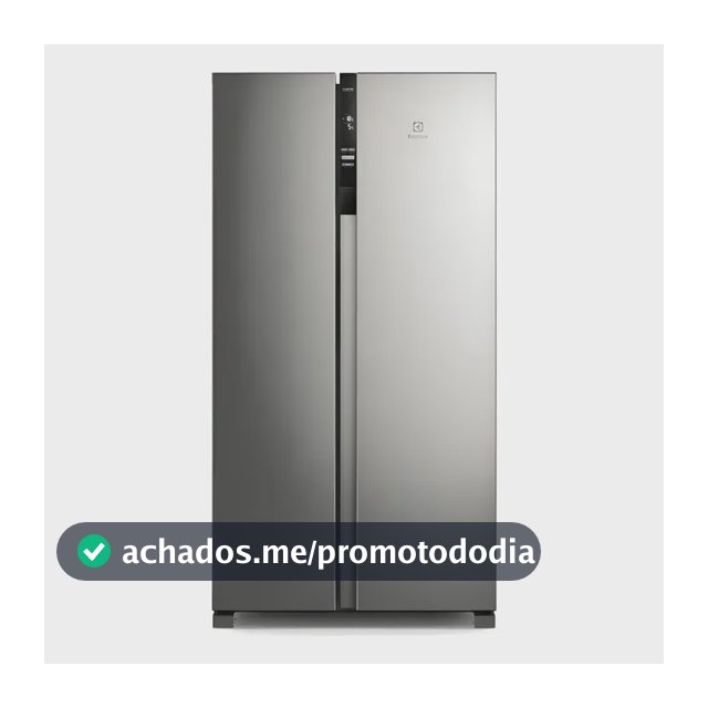 Geladeira Electrolux IS4S Frost Free Inverter 435L Side by Side cor Inox Look