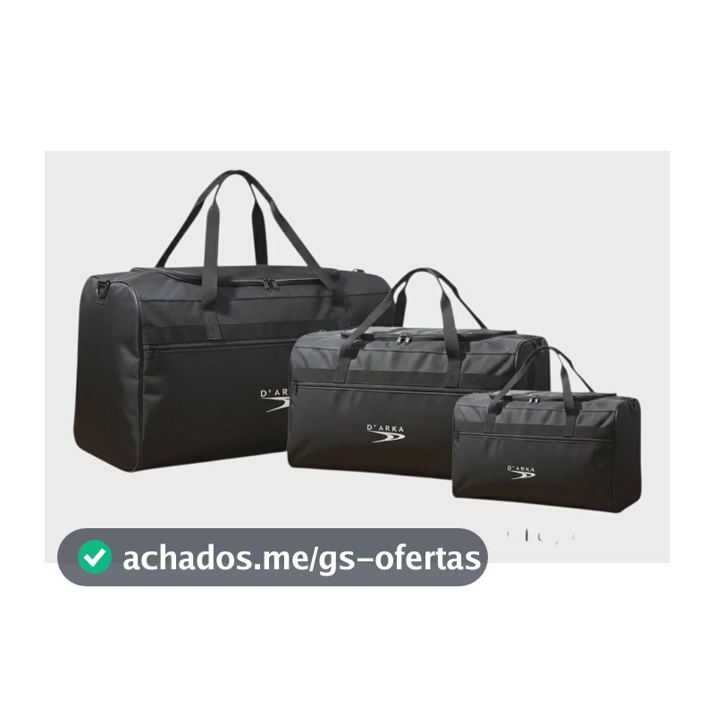 Kit 3 Peças/mala Sacola De Viagem De Mão Esportiva Preto