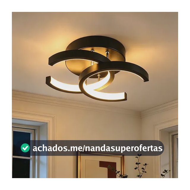 Luminária De Teto Moderna,lustre Sala Pendentes Led 3 Em 1 127/220v Preto