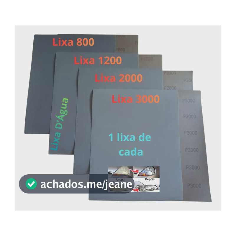 Lixa Polimento D'água Kit 1 De Cada Grão 800 1200 2000 3000 8003000