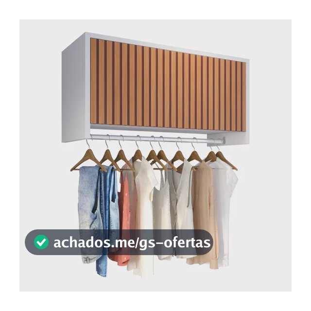 Armário Suspenso Lavanderia Com Cabideiro Prático - Cores