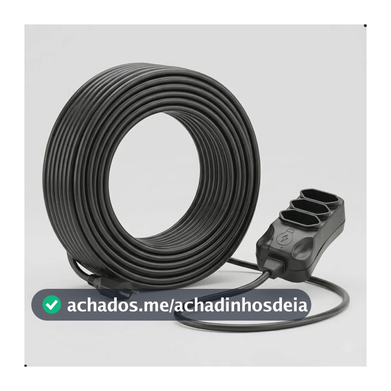 Extensão Elétrica 30 Metros Reforçada 3 Tomadas Cabo Resistente 10a 20a Bivolt Uso Profissional Residencial Obra Alta Durabilidade