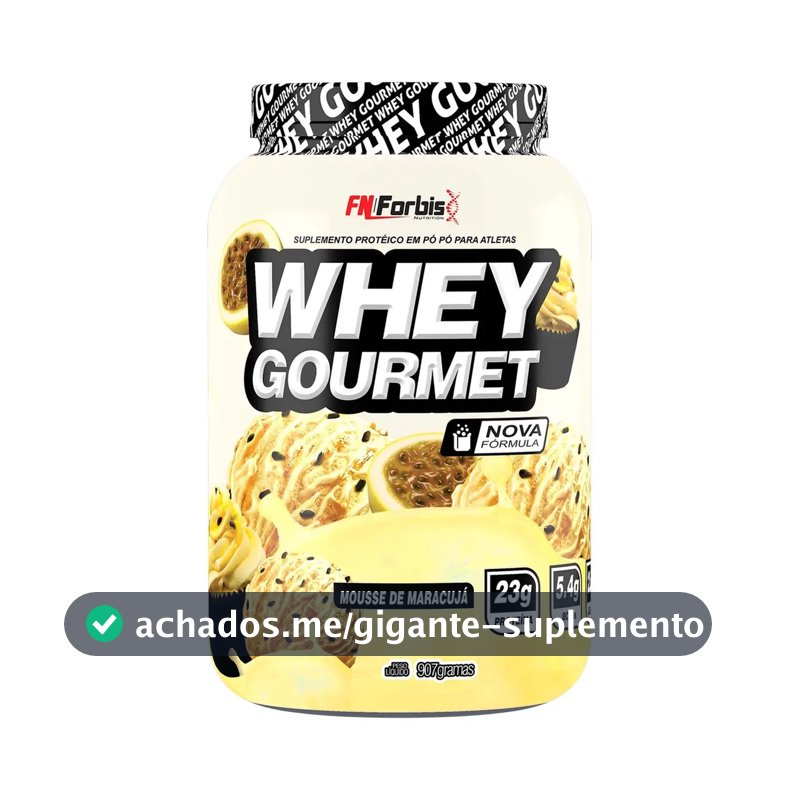Whey Protein Gourmet 900g - Fn Forbis - Proteina Sabor Mousse de maracujá