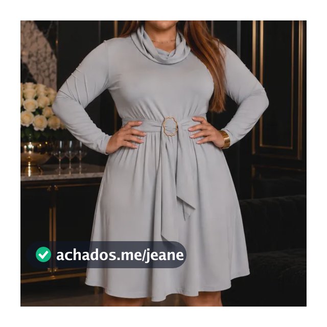 Vestido Plus Size Manga Longa Inverno Frio Lanzinha + Cinto