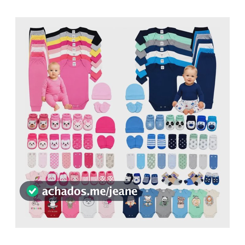 Kit 30 Pç Enxoval Roupa Bebê Body Mijão Touca Meia Luva Luxo Menina G - 6 A 9 Meses