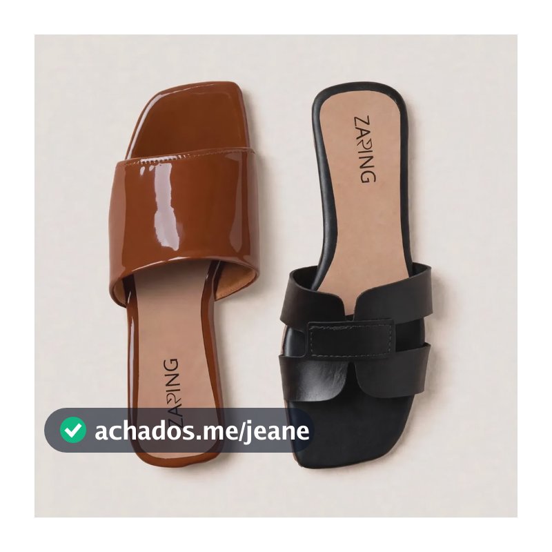 Kit Zaring Duas Rasteirinha Feminina Verniz E Modelo H Caramelo/hpto Slide/h 39 Br