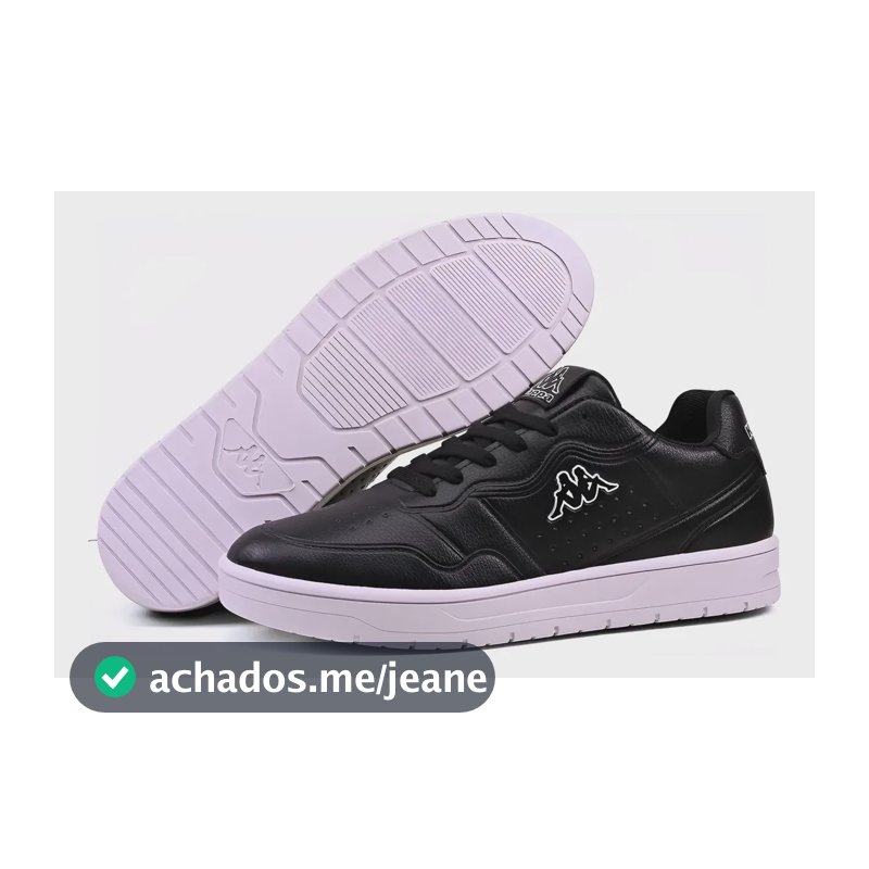 Tênis Casual Kappa Zenit Masculino Unissex Conforto Black 42 Preto 42