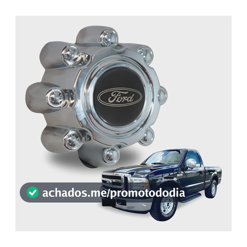 Calota Avulsa Centro De Roda Ford F250 F350 Xlt Mwm Xl 4x4 Cromada Emblema Preto