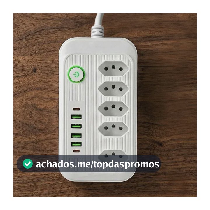 Extensão Elétrica Tomadas Usb Type-c Bivolt 2m Chave Liga Jxb8 5+4+2