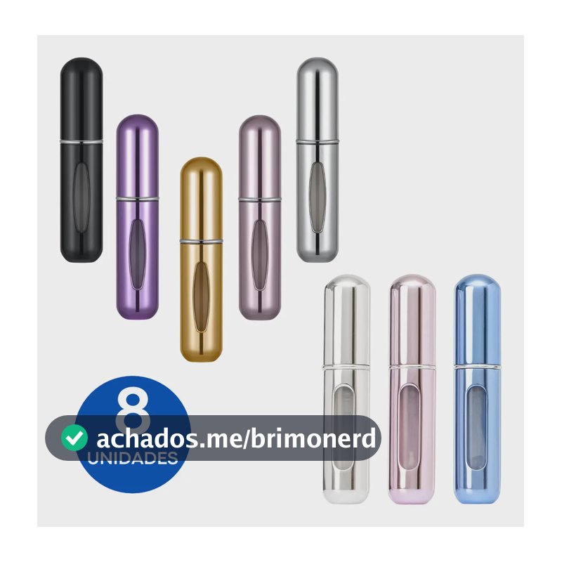 Mini Spray Frasco Recarregável Porta Perfume 5ml 8 Unidades