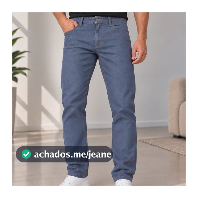 Calça Jeans Masculina Reta Tradicional Elastano Azul Azul 48