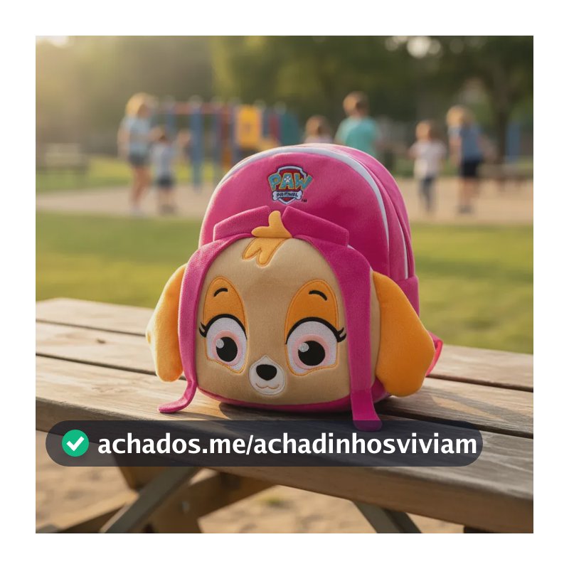 Mochila Infantil De Pelúcia Patrulha Canina Skye